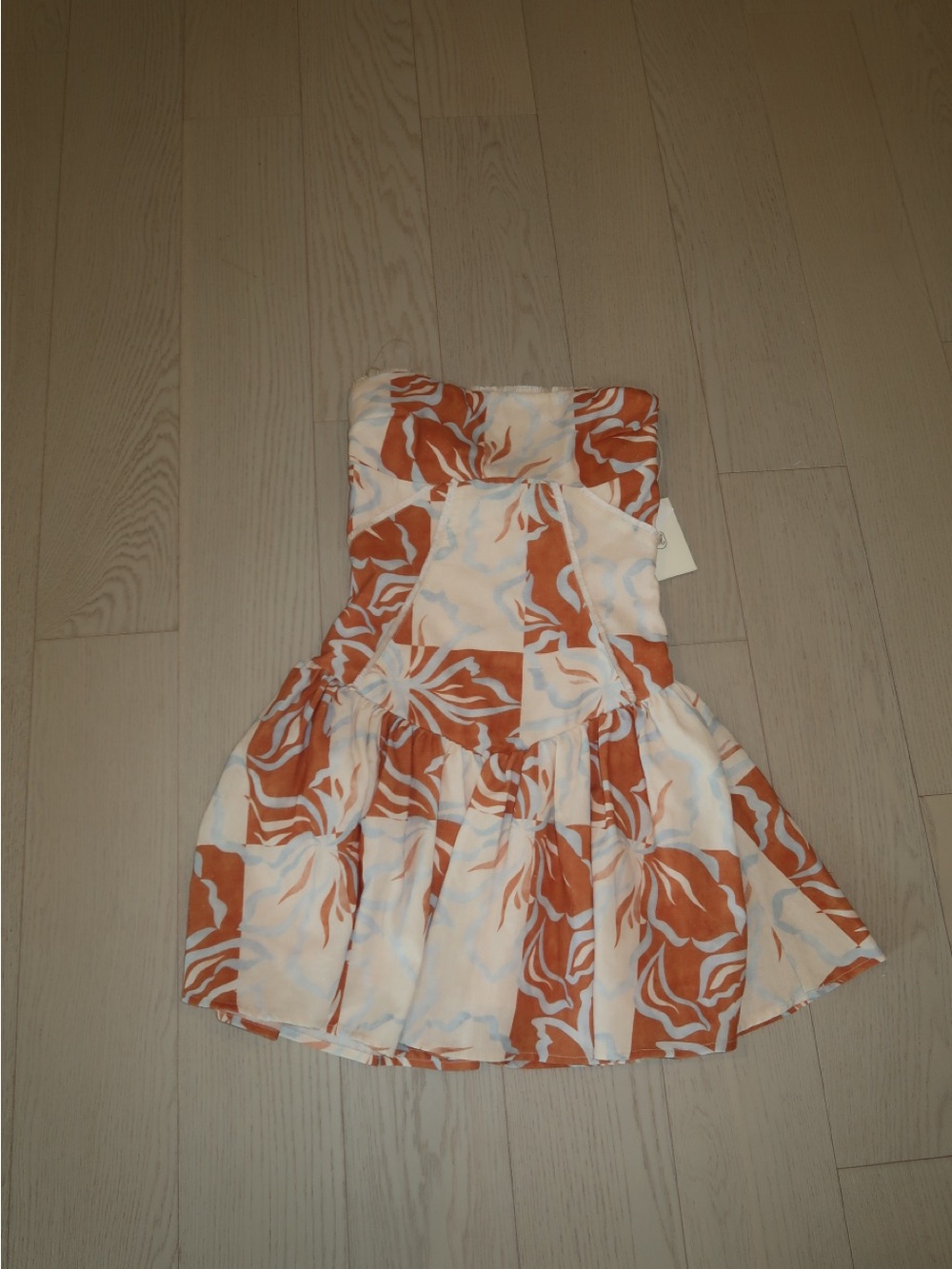 Peppermayo Orange and White Floral Mini Dress